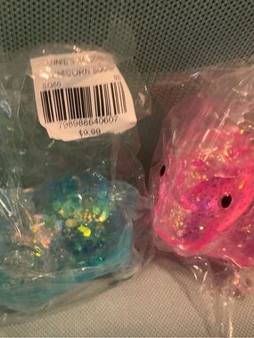 Unicorn 🦄 Sparkly Iridescent One Blue and One Pink Squishy Toy New